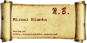 Mizsei Bianka névjegykártya